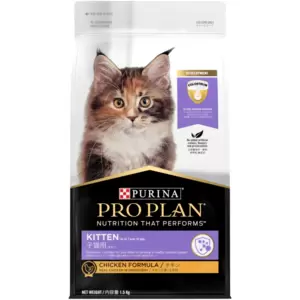 Tailored for kittens up to 1 year old, this dry cat food contains real chicken and colostrum for a strong immune system. Enriched with DHA for brain development and promoting a shiny coat, it supports healthy bones and muscles. Plus, the re-sealable pack maintains freshness.