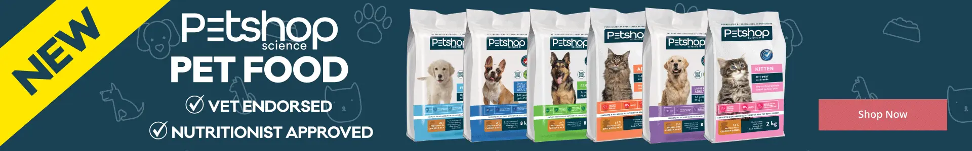 Click to shop Petshop Science’s new vet-endorsed, nutritionist-approved pet food for cats and dogs.