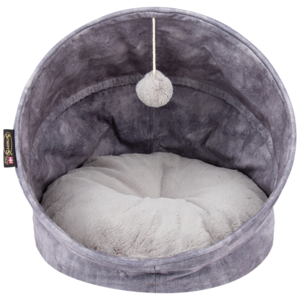 Give your feline companions the comfort they deserve by getting this soft and stylish cat bed. Its eco-suede outer fabric looks great, and the roofed design with an attached toy adds safety and entertainment. Assorted Item supplied at random, should you wish to purchase a specific colour or variant, please visit a store.