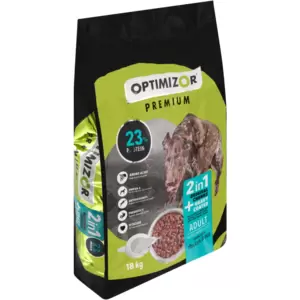 Optimizor Premium 2 In 1 Original Chunks + Gravy Coated Adult Dry Dog Food 18kg