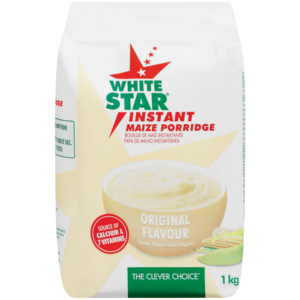 White Star was launched in 1999 as the first super maize meal to be enriched with vitamin A. Its unrivalled quality has earned its premium status in South Africa’s maize meal market, White Star offers consumers exactly what they are looking for in a super maize meal: it cooks quickly and easily, is always white, has a fluffy texture, tastes good and is a rich source of energy.