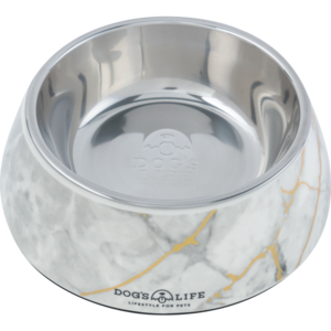Treat your best four legged friend to a royal meal with this elegant, marble printed bowl made from stainless steel and melamine.