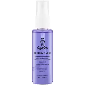 SugaCoat Cotton Candy Perfume Mist for Dogs & Cats offers a sweet, long-lasting fragrance for pets. Specially formulated for both dogs and cats, this compact mist enhances pets' natural charm with a gentle cotton candy aroma.