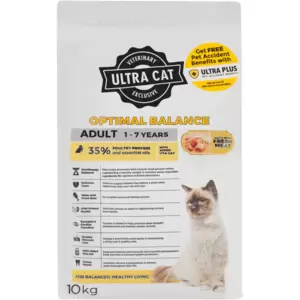 Boasting a quality recipe that promotes lean muscle mass growth while maintaining a healthy weight, this chicken adult dry cat food has easily digestible ingredients for optimal nutrient absorption and a delicious taste.