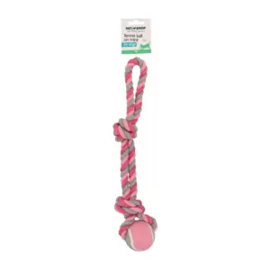 Treat your best friend to hours of active and entertaining playtime with a stimulating tennis ball on a rope for dogs. Designed for dogs to pull and bite, this colourful and fun ball-on-a-rope dog toy is non-toxic and can withstand large jaws and sharp teeth, ensuring it does not break under tension. Assorted Item supplied at random, should you wish to purchase a specific colour or variant, please visit a store