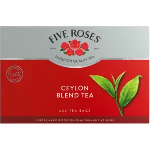 Five Roses Ceylon Blend Tagless Tea Bags offer a rich, smooth flavour crafted from hand-picked highland Sri Lankan tea leaves. Blended with premium teas using traditional methods, this full-bodied blend delivers a balanced, aromatic cup.
