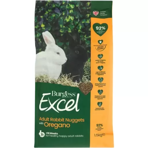 Burgess Excel Adult Rabbit Nuggets With Oregano 1.5kg