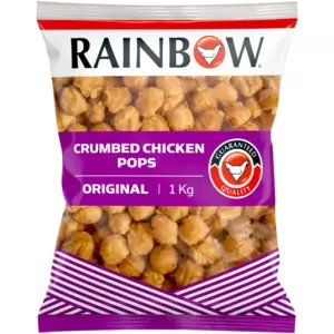 RAINBOW Frozen Original Crumbed Chicken Pops makes a delicious quick meal or snack. Pair them with chips for a meal or a dipping sauce for a snack.