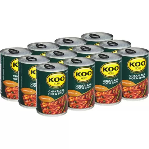 KOO Hot & Spicy Chakalaka 12 x 410g | Canned Vegetables