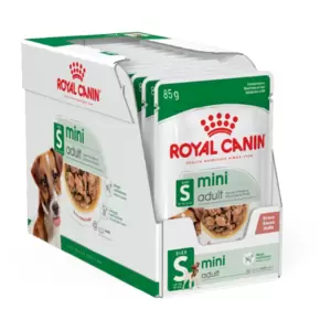 Help support digestive health and a balance in the intestinal flora of any small dog up to 10kg with this mini adult wet dog food. It provides them with energy, healthy skin and a shining coat. The meal is coated in lovely salsa-gravy. 