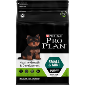 This dry dog food is tailored for small and mini breeds and promotes healthy growth and development in puppies. Enriched with colostrum for immunity and digestion, it offers essential nutrients for young dogs.