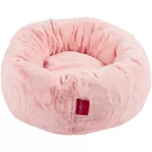 This medium pink cuddler cat and dog bed is perfect for pets who want to curl up. The high rim create the impression of safety. With rich faux furpile, this soft, flexible, and plush zippered dog bed is the finest resting place for your canines.