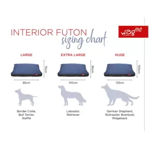 Wagworld Extra Large Grey Cross Futon Dog Bed