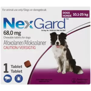 NexGard Chewable Tick And Flea Tablet For Dogs 10.1 to 25kg