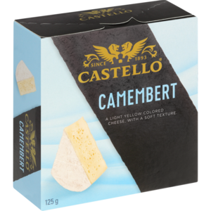 This soft textured camenbert cheese is the perfect addition to your cheese board.