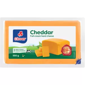A versatile choice for everyday cooking and dining, this block of full cream hard cheddar cheese is high in protein and a source of calcium. Its smooth texture and rich flavour make it perfect for sandwiches, salads, and various meals. It is convenient to slice, grate, or cube and adds a delightful taste to any dish.