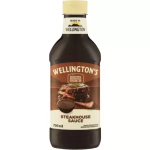 Wellington's Steakhouse Sauce is a versatile, savoury, and slightly sweet condiment for marinating or basting meats like steak, chicken, and lamb. It also serves as a flavorful dipping sauce or cook-in sauce, making it a South African favourite.