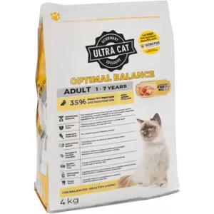 Perfect for balanced and healthy living, this chicken adult dry cat food has a quality recipe that promotes lean muscle mass growth whilst maintaining a healthy weight with easily digestible ingredients for optimal nutrient absorption and a delicious taste.