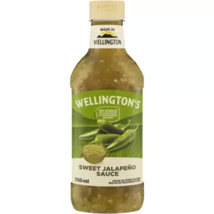 Wellington's Sweet Jalapeño Sauce is ideal for basting meats, enhancing Mexican dishes, or drizzling on pizzas and nachos. This versatile sauce has no added MSG, colourant and artificial flavours.