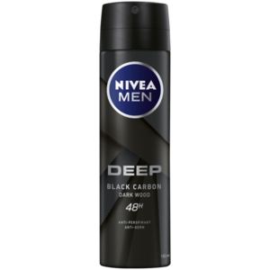 Nivea Men Deep anti-perspirant spray protects the skin from sweat and germs for a long-lasting dryness and a clean skin feel just like after the shower.