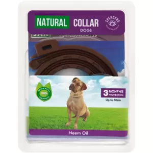 This non-toxic collar repels ticks, fleas, mites, flies and mosquitoes and lasts for up to 90 days. It is not to be used if the pet is already infested with ticks and fleas. The collar is natural, formulated by vets and is scientifically proven. The active ingredients include neem, geraniol and lavender oils. It is hypoallergenic with an ergonomic buckle so that it will release if caught. It can be used on dogs and cats from 3 months old