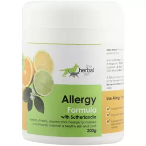 Developed with your pet's unique needs in mind, this quality product provides a natural solution to skin allergies. Boasting a powerful blend of herbs, vitamins and minerals formulated to treat uncomfortable skin conditions, it also provides a much-needed immune boost and can simply be sprinkled over food.