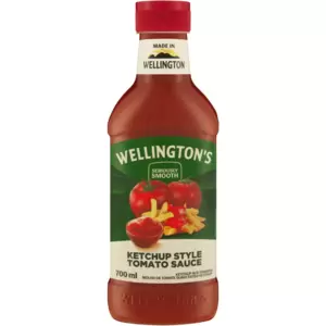 Wellington's Ketchup Style Tomato Sauce enhances burgers, sandwiches, fries, and more. It is a seriously smooth and tasty sauce.