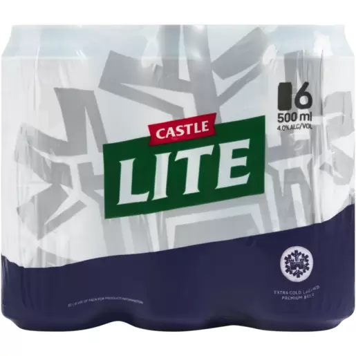 Castle Lite Beer Cans 90x24 x 500ml